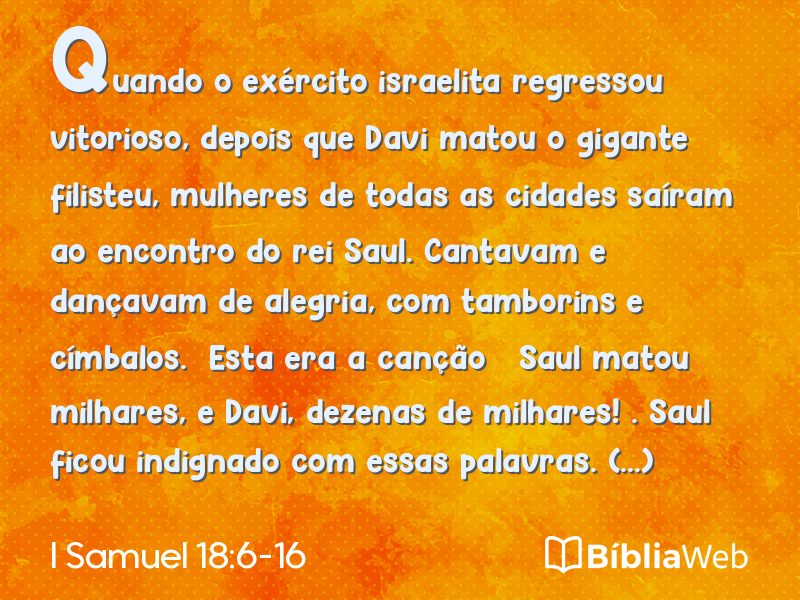 I Samuel 18:6-16 em imagem para compartilhar