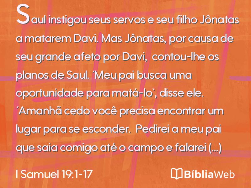 I Samuel 19:1-17 em imagem para compartilhar
