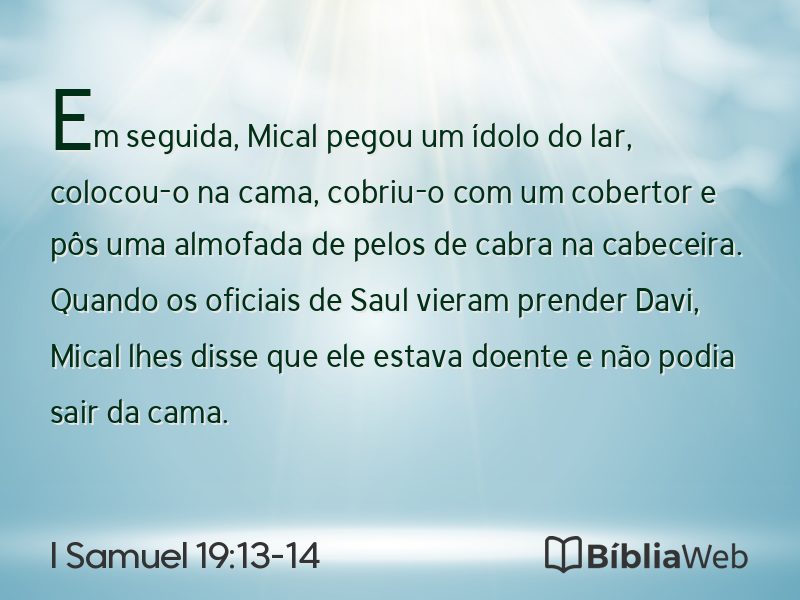 I Samuel 19:13-14 em imagem para compartilhar