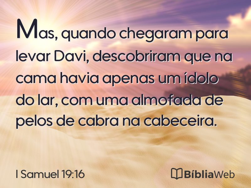 I Samuel 19:16 em imagem para compartilhar