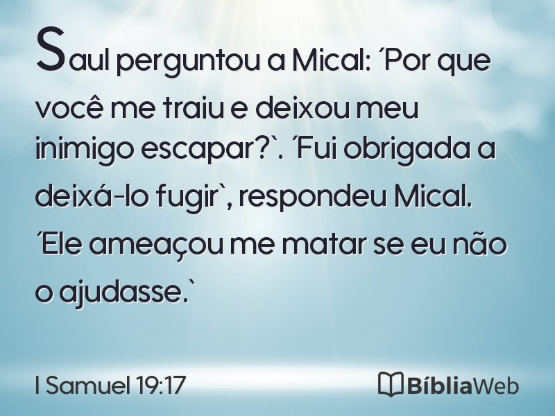 I Samuel 19:17 em imagem para compartilhar