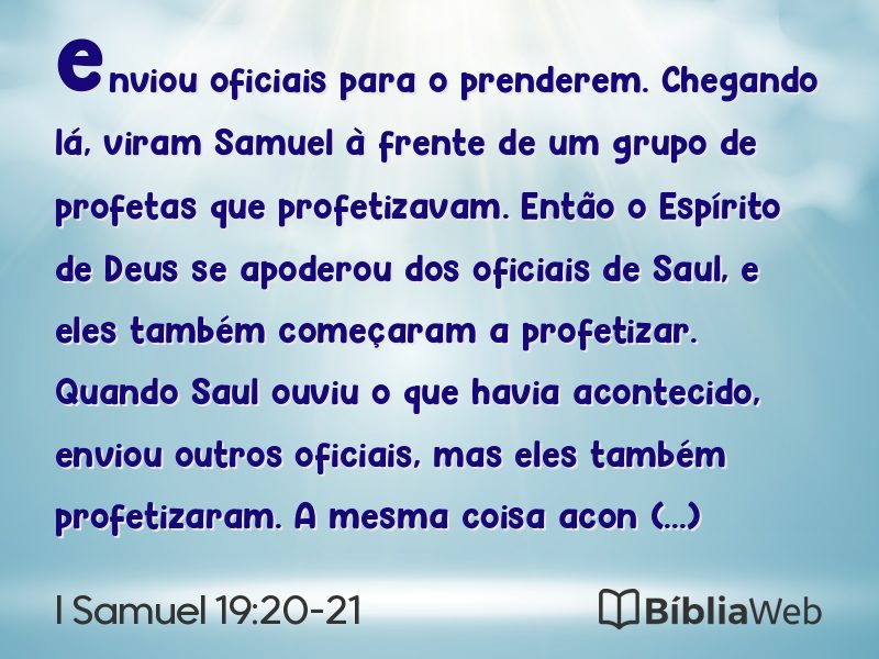 I Samuel 19:20-21 em imagem para compartilhar