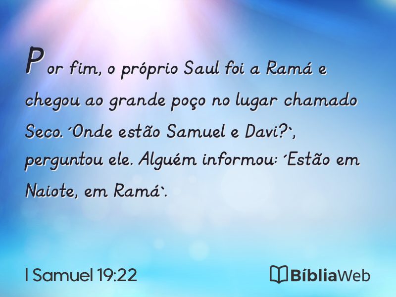 I Samuel 19:22 em imagem para compartilhar