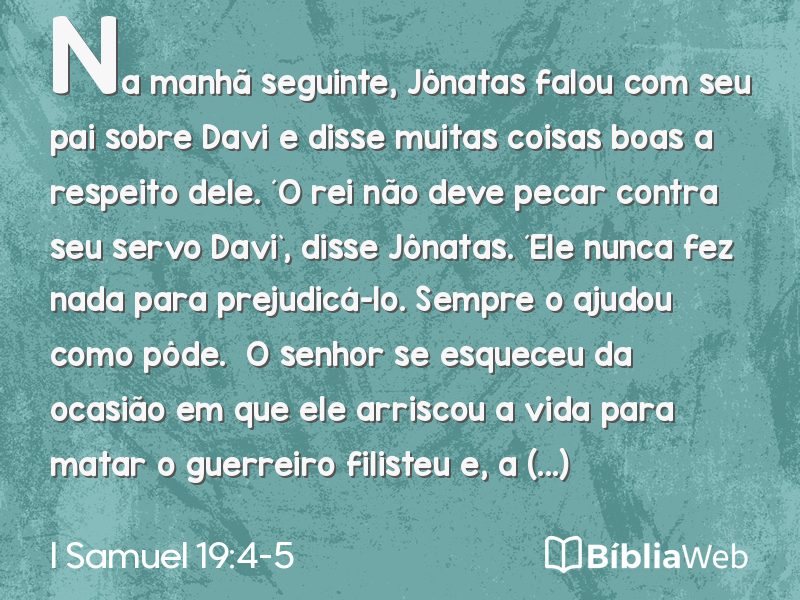 I Samuel 19:4-5 em imagem para compartilhar