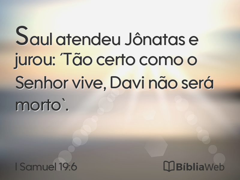 I Samuel 19:6 em imagem para compartilhar