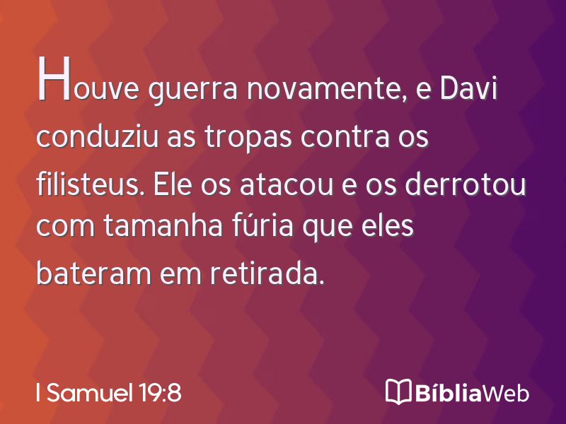 I Samuel 19:8 em imagem para compartilhar