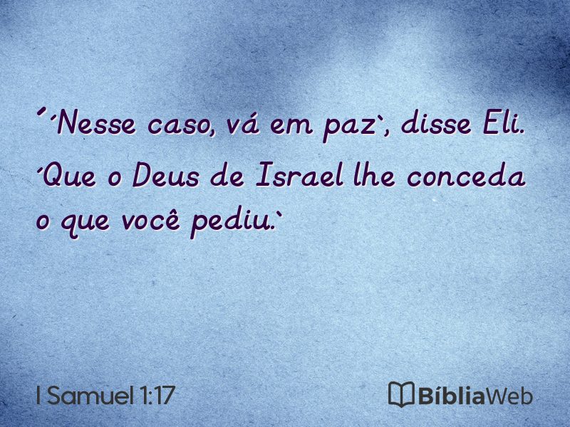 I Samuel 1:17 em imagem para compartilhar