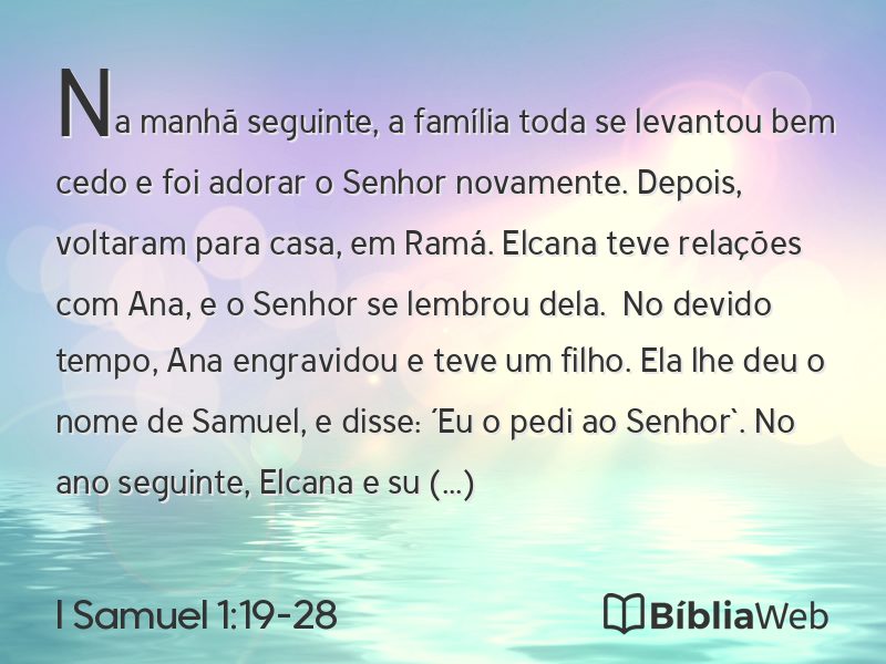 I Samuel 1:19-28 em imagem para compartilhar