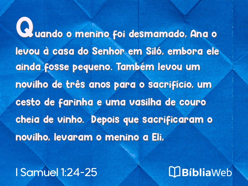 I Samuel 1:24-25 em imagem para compartilhar