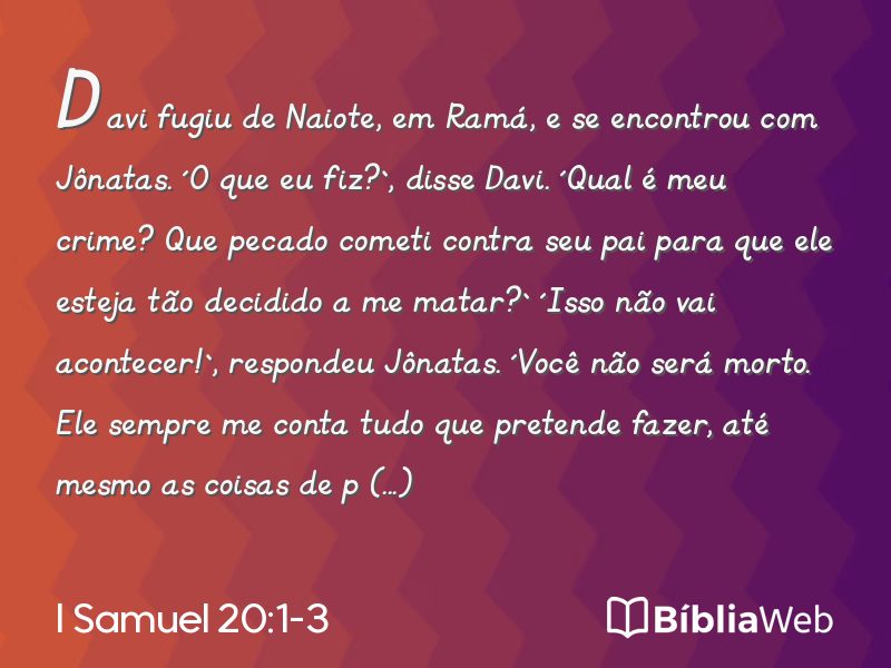 I Samuel 20:1-3 em imagem para compartilhar
