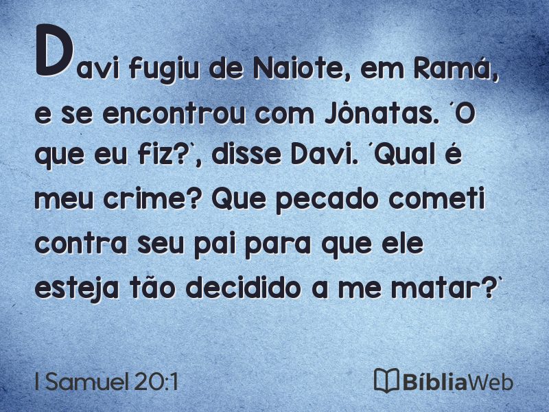 I Samuel 20:1 em imagem para compartilhar