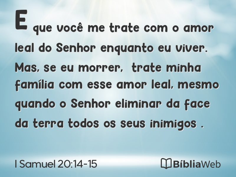 I Samuel 20:14-15 em imagem para compartilhar