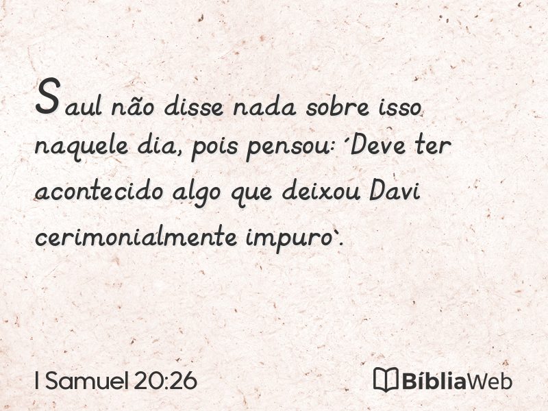 I Samuel 20:26 em imagem para compartilhar