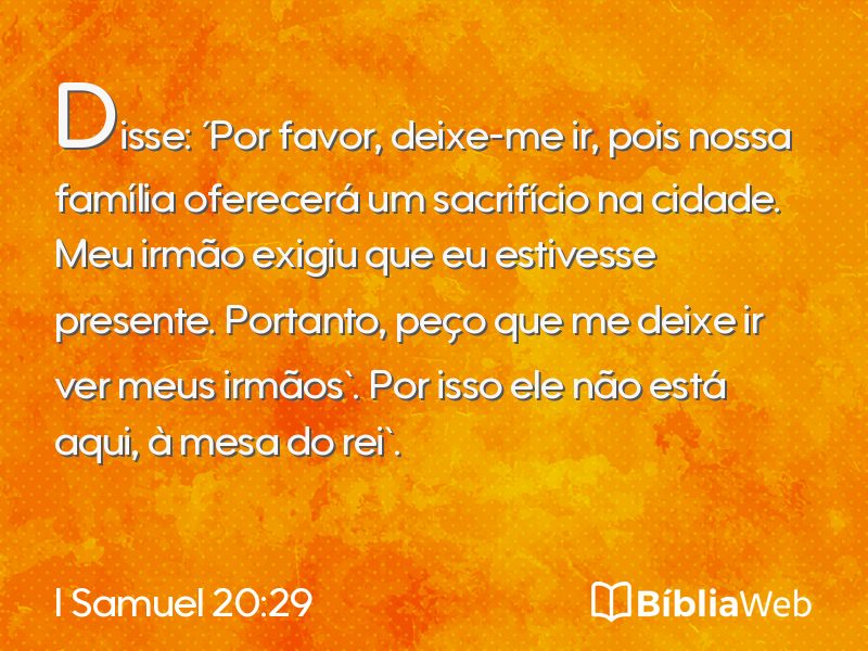 I Samuel 20:29 em imagem para compartilhar