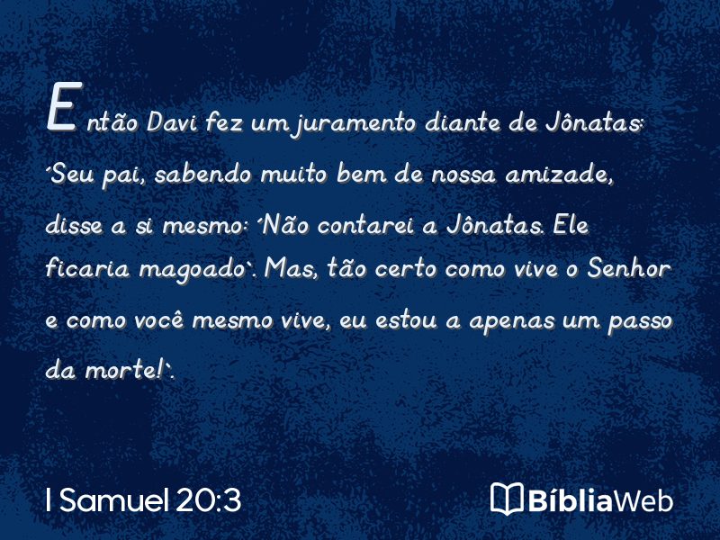 I Samuel 20:3 em imagem para compartilhar