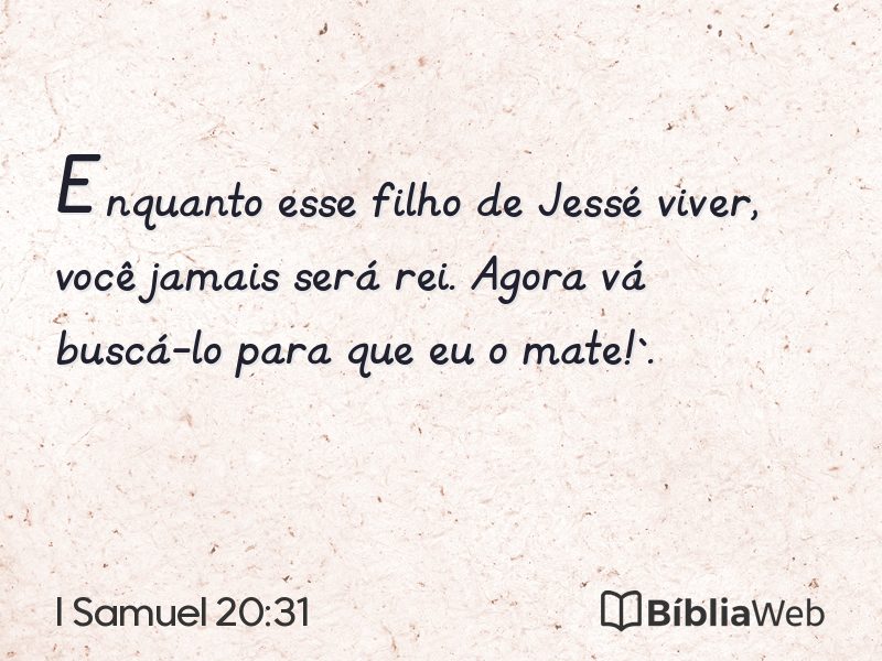 I Samuel 20:31 em imagem para compartilhar