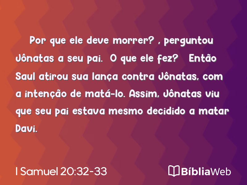 I Samuel 20:32-33 em imagem para compartilhar