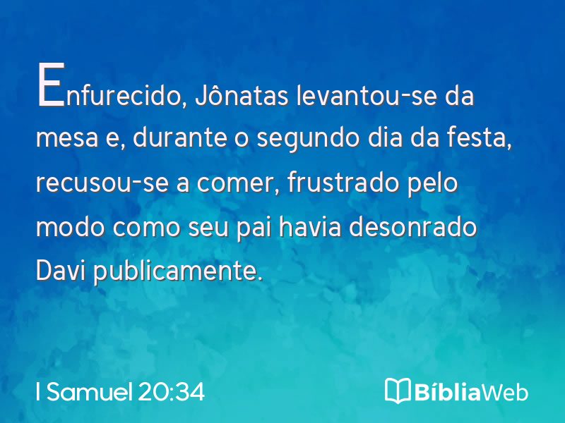 I Samuel 20:34 em imagem para compartilhar