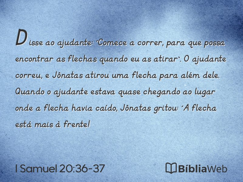 I Samuel 20:36-37 em imagem para compartilhar