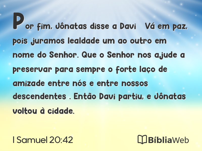 I Samuel 20:42 em imagem para compartilhar