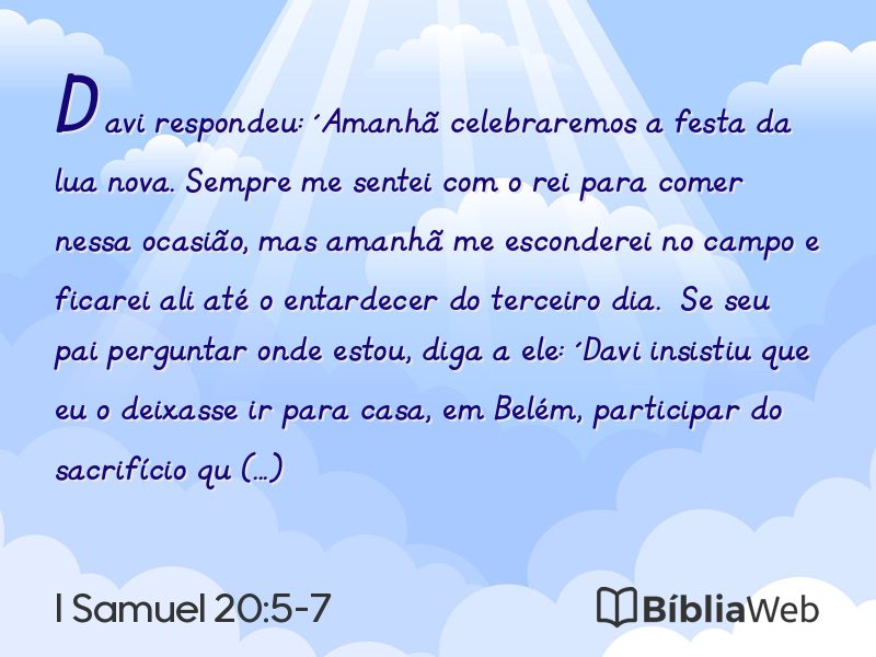 I Samuel 20:5-7 em imagem para compartilhar