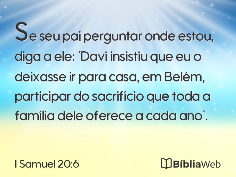I Samuel 20:6 em imagem para compartilhar