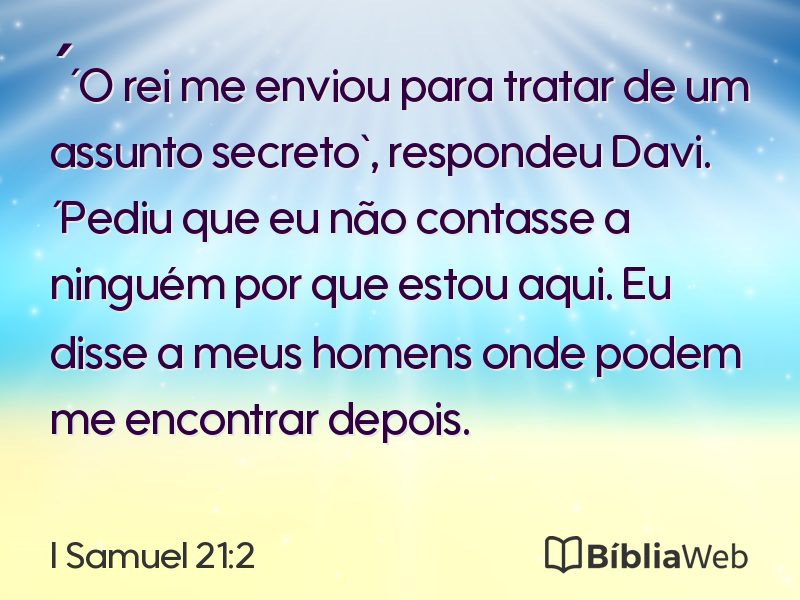 I Samuel 21:2 em imagem para compartilhar