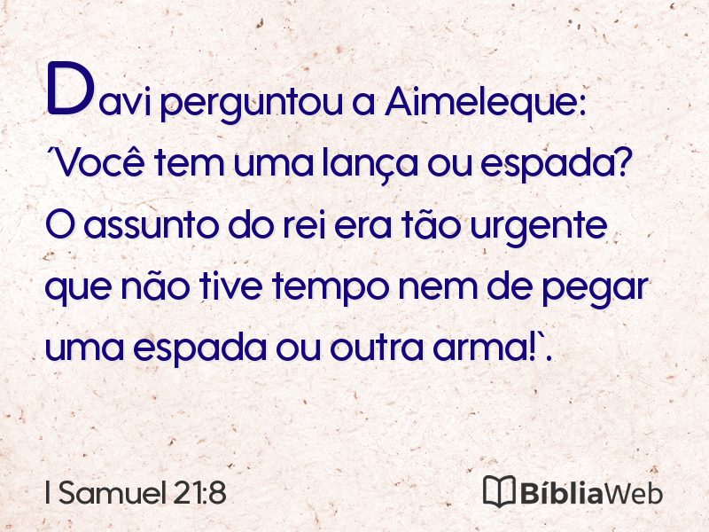 I Samuel 21:8 em imagem para compartilhar