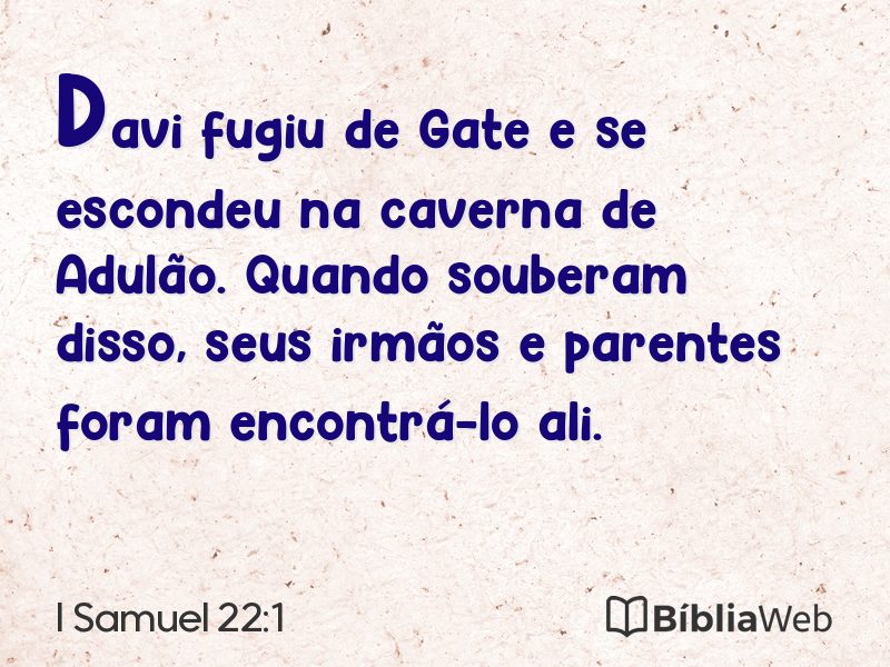 I Samuel 22:1 em imagem para compartilhar