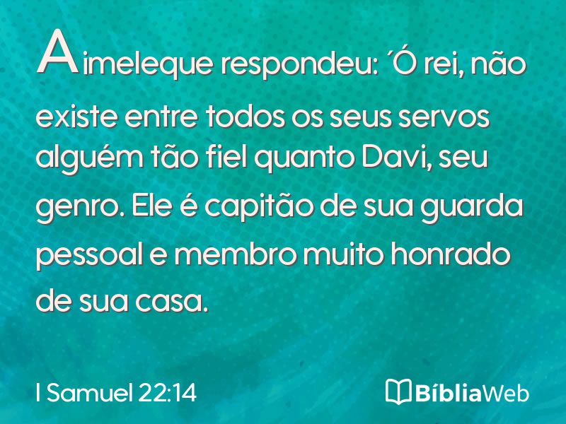 I Samuel 22:14 em imagem para compartilhar