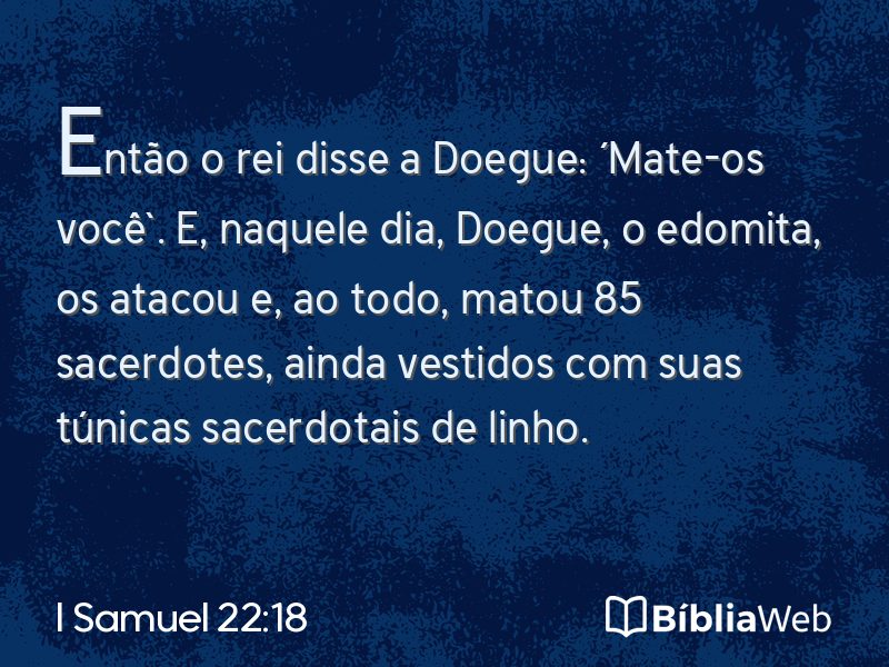 I Samuel 22:18 em imagem para compartilhar