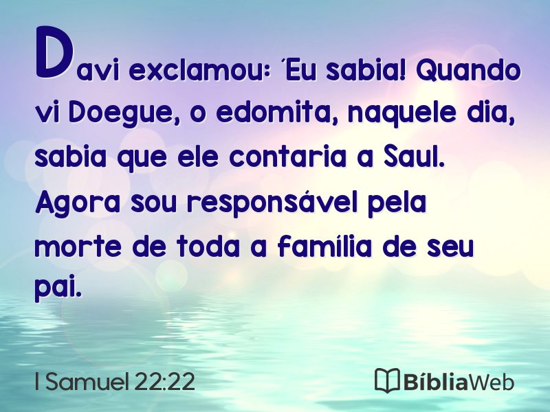I Samuel 22:22 em imagem para compartilhar