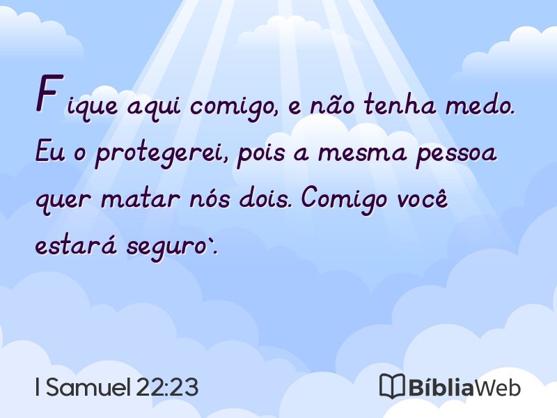 I Samuel 22:23 em imagem para compartilhar