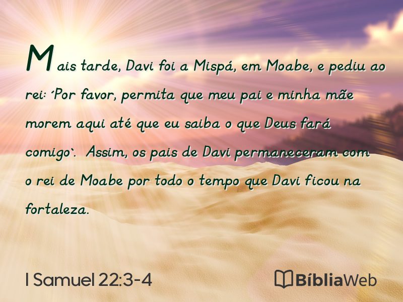 I Samuel 22:3-4 em imagem para compartilhar