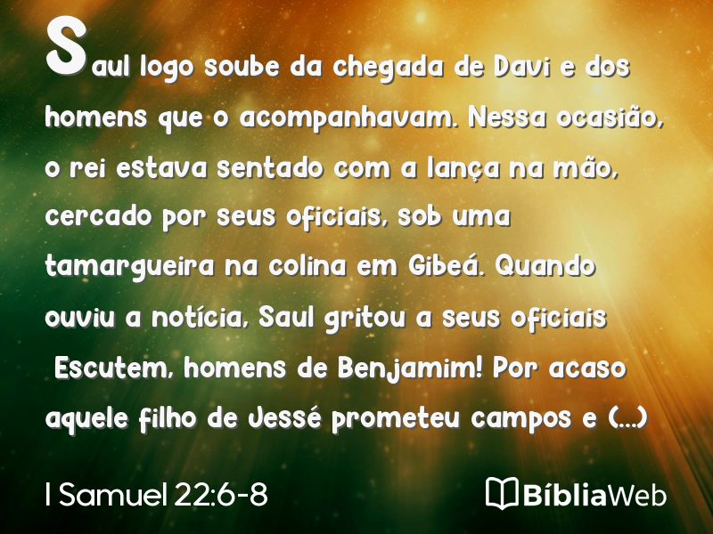 I Samuel 22:6-8 em imagem para compartilhar