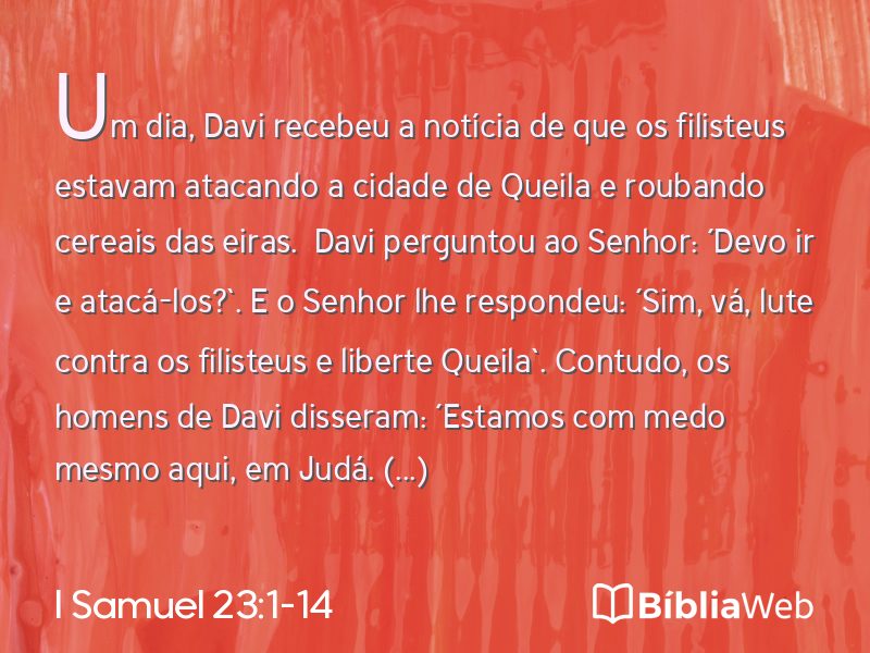 I Samuel 23:1-14 em imagem para compartilhar