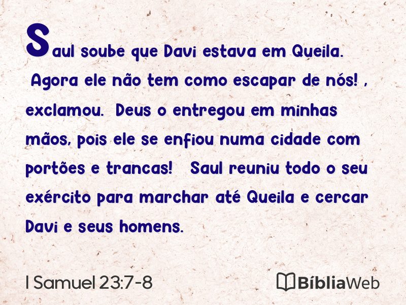I Samuel 23:7-8 em imagem para compartilhar