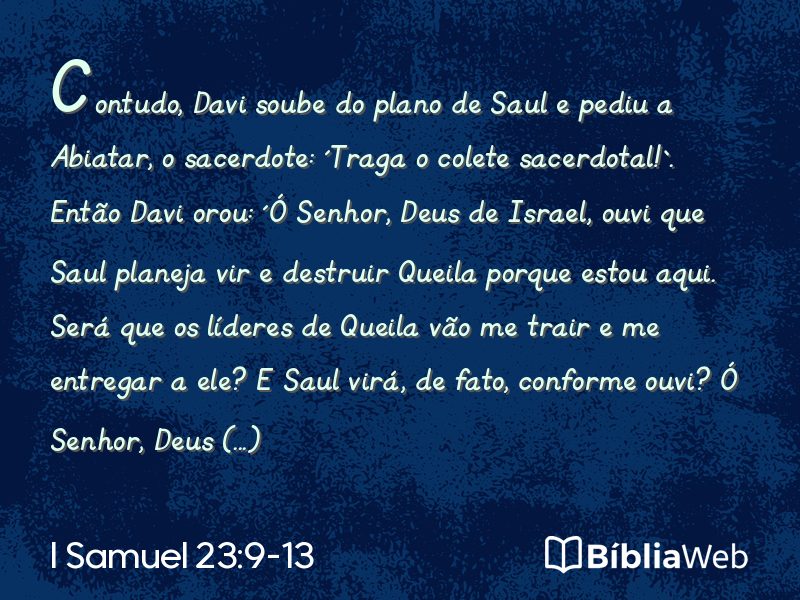 I Samuel 23:9-13 em imagem para compartilhar