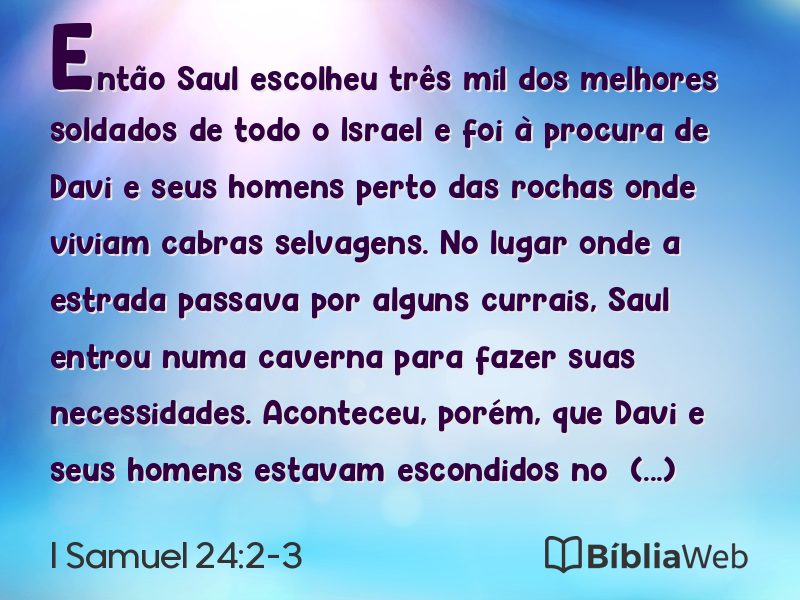 I Samuel 24:2-3 em imagem para compartilhar