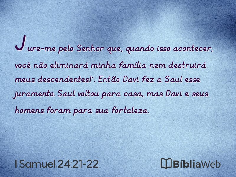 I Samuel 24:21-22 em imagem para compartilhar