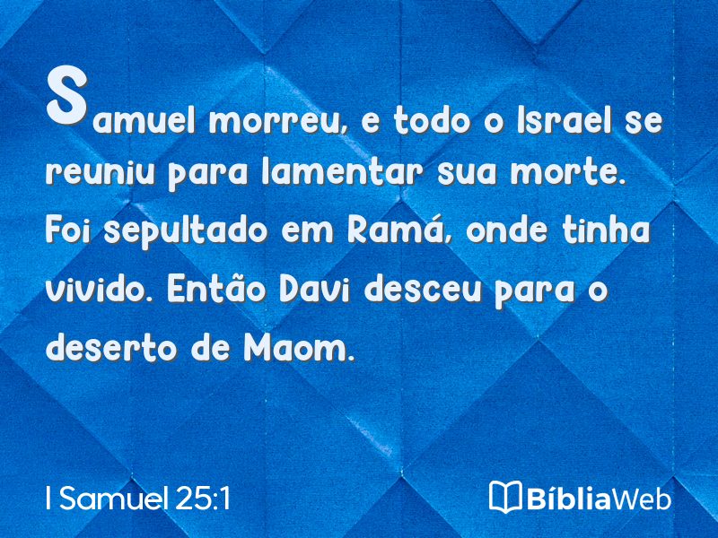 I Samuel 25:1 em imagem para compartilhar