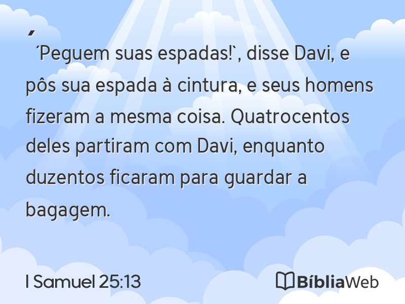 I Samuel 25:13 em imagem para compartilhar