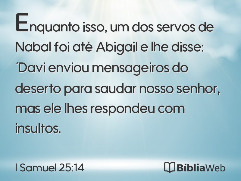 I Samuel 25:14 em imagem para compartilhar