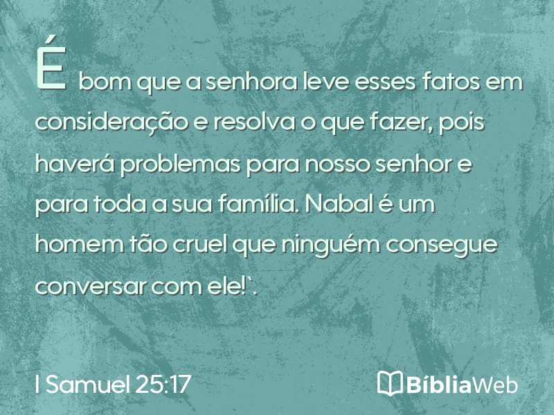 I Samuel 25:17 em imagem para compartilhar