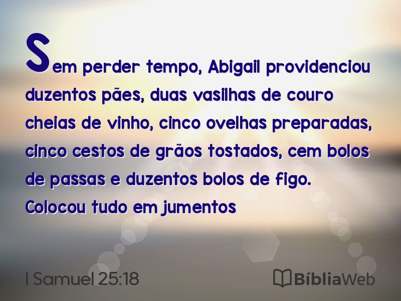 I Samuel 25:18 em imagem para compartilhar