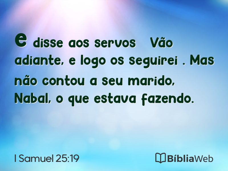 I Samuel 25:19 em imagem para compartilhar