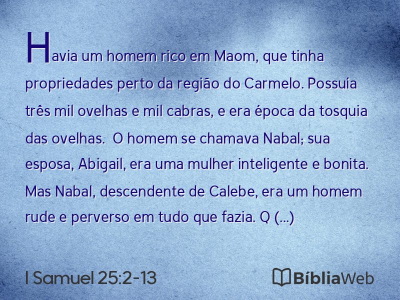 I Samuel 25:2-13 em imagem para compartilhar