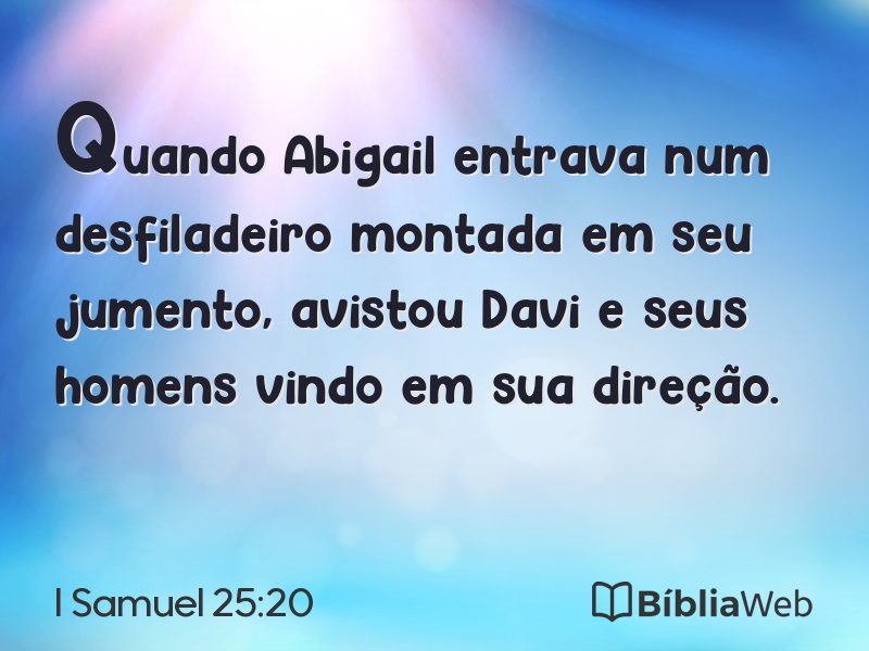 I Samuel 25:20 em imagem para compartilhar