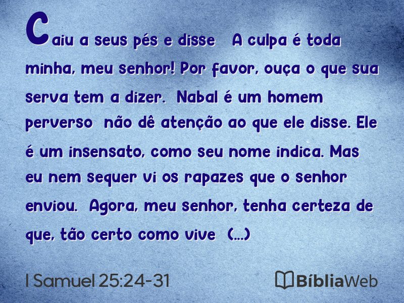 I Samuel 25:24-31 em imagem para compartilhar