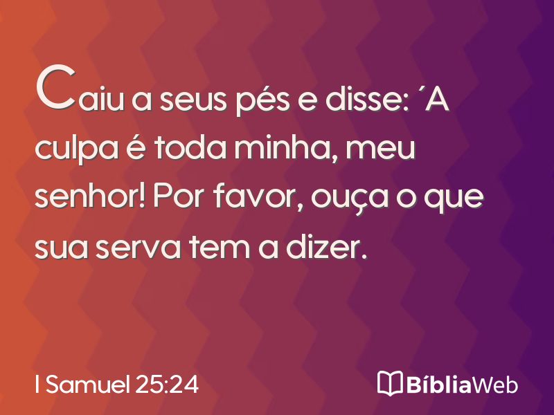 I Samuel 25:24 em imagem para compartilhar